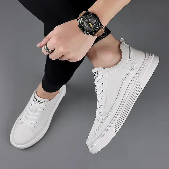 Leganz - Lässige Leder-Sneaker im flachen Sportstil