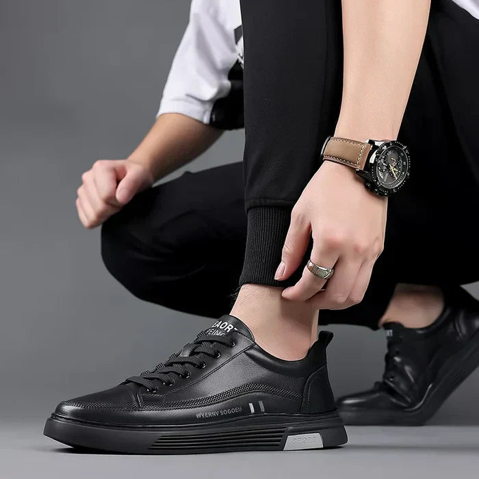 Leganz - Lässige Leder-Sneaker im flachen Sportstil
