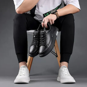 Leganz - Lässige Leder-Sneaker im flachen Sportstil