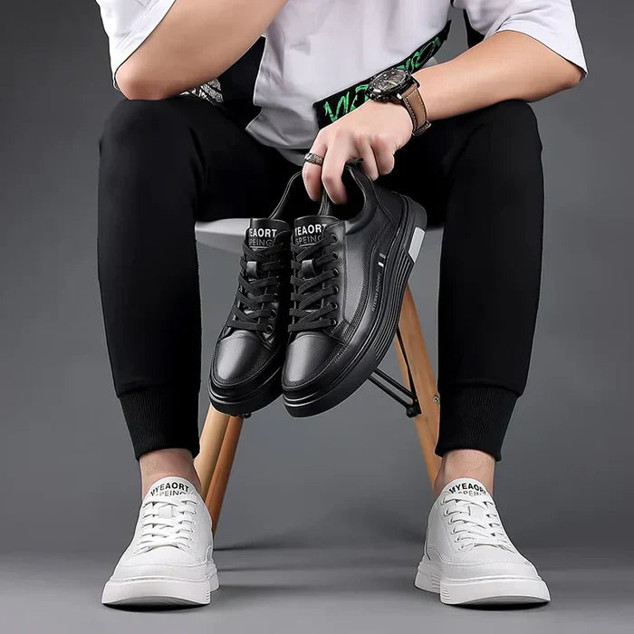 Leganz - Lässige Leder-Sneaker im flachen Sportstil